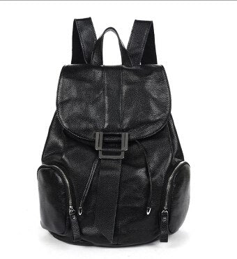 [3 Colors] New Fashion Genuine Leather Women Backpacks Travel Bag Students Books Bag Satchels