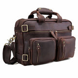 Folgandros Men'S Genuine Leather Briefcase Business Laptop Bag Carry On Tote Handbag Cowhide