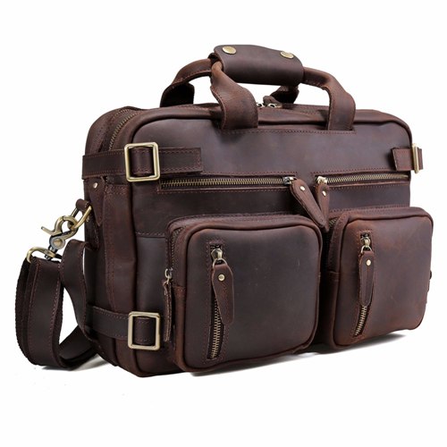 Folgandros Men'S Genuine Leather Briefcase Business Laptop Bag Carry On ...