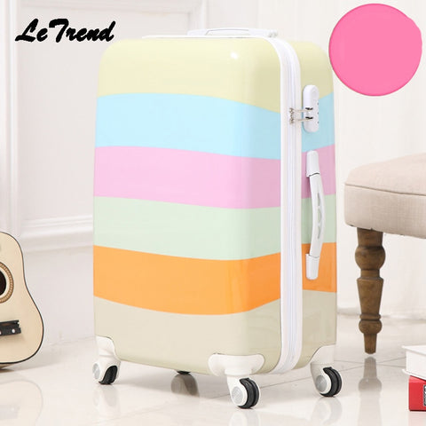 Letrend Creative Student Rolling Luggage Spinner Women Trolley Suitcase Wheels 20 Inch Carry On