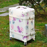 Letrend Student Retro Suitcase Wheels Rolling Luggage Spinner 20 Inch Women Carry On Travel Bag Men
