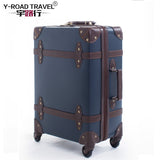 Large Caracity Pu Leather Hardside Luggage Vintage Trolly Suitcase Travel Suitcase,Scratch