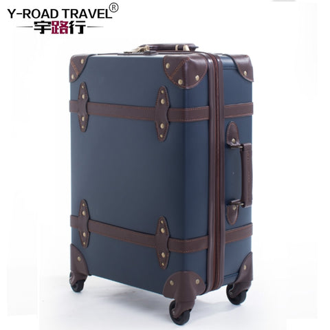 Large Caracity Pu Leather Hardside Luggage Vintage Trolly Suitcase Travel Suitcase,Scratch