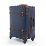 Large Caracity Pu Leather Hardside Luggage Vintage Trolly Suitcase Travel Suitcase,Scratch