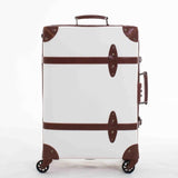 Large Caracity Pu Leather Hardside Luggage Vintage Trolly Suitcase Travel Suitcase,Scratch