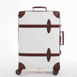 Large Caracity Pu Leather Hardside Luggage Vintage Trolly Suitcase Travel Suitcase,Scratch