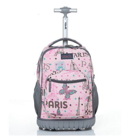 Letrend Travel Duffle Cute Cartoon Cabin Capacity Backpack Student Rolling Luggage Trolley School