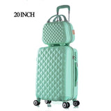 20"+12"Hot Sales Diamond Lines Trolley Suitcase Set/Travell Case Luggage/Pull Rod Trunk Rolling