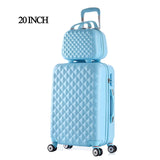 20"+12"Hot Sales Diamond Lines Trolley Suitcase Set/Travell Case Luggage/Pull Rod Trunk Rolling