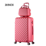 20"+12"Hot Sales Diamond Lines Trolley Suitcase Set/Travell Case Luggage/Pull Rod Trunk Rolling