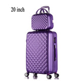 20"+12"Hot Sales Diamond Lines Trolley Suitcase Set/Travell Case Luggage/Pull Rod Trunk Rolling