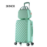 28"+12"Hot Sales Diamond Lines Trolley Suitcase Set/Travell Case Luggage/Pull Rod Trunk Rolling