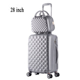 28"+12"Hot Sales Diamond Lines Trolley Suitcase Set/Travell Case Luggage/Pull Rod Trunk Rolling