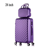 28"+12"Hot Sales Diamond Lines Trolley Suitcase Set/Travell Case Luggage/Pull Rod Trunk Rolling