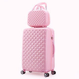 Korea Fashion 14 24Inches Abs+Pc Travel Luggage Bags Sets On 8-Universal Wheels,Girl Candy Color