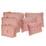 6Pcs/Set Travel Storage Bag Luggage Arrange Bag Floral Print Comestic Makeup Bag Washing Pouch