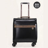 Wholesale!16Inch Pu Trolley Luggage Bags On Universal Wheels With Rod,Black/Brown/Red/Blue
