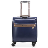 Wholesale!16Inch Pu Trolley Luggage Bags On Universal Wheels With Rod,Black/Brown/Red/Blue