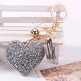 Love Rhinestone Tassel Keychain Bag Handbag Key Ring Car Key Pendant