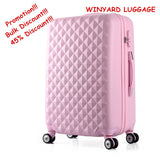 Wholesale!20Inches Abs+Pc Hardside Travel Luggage Bags On Universal Wheels,Female Pink Green Blue
