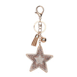 Star Rhinestone Tassel Keychain Bag Handbag Key Ring Car Key Pendant