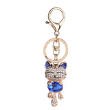 Rhinestone Alloy Cat Sparkling Charm Keychain Bag Handbag   Key Pendant