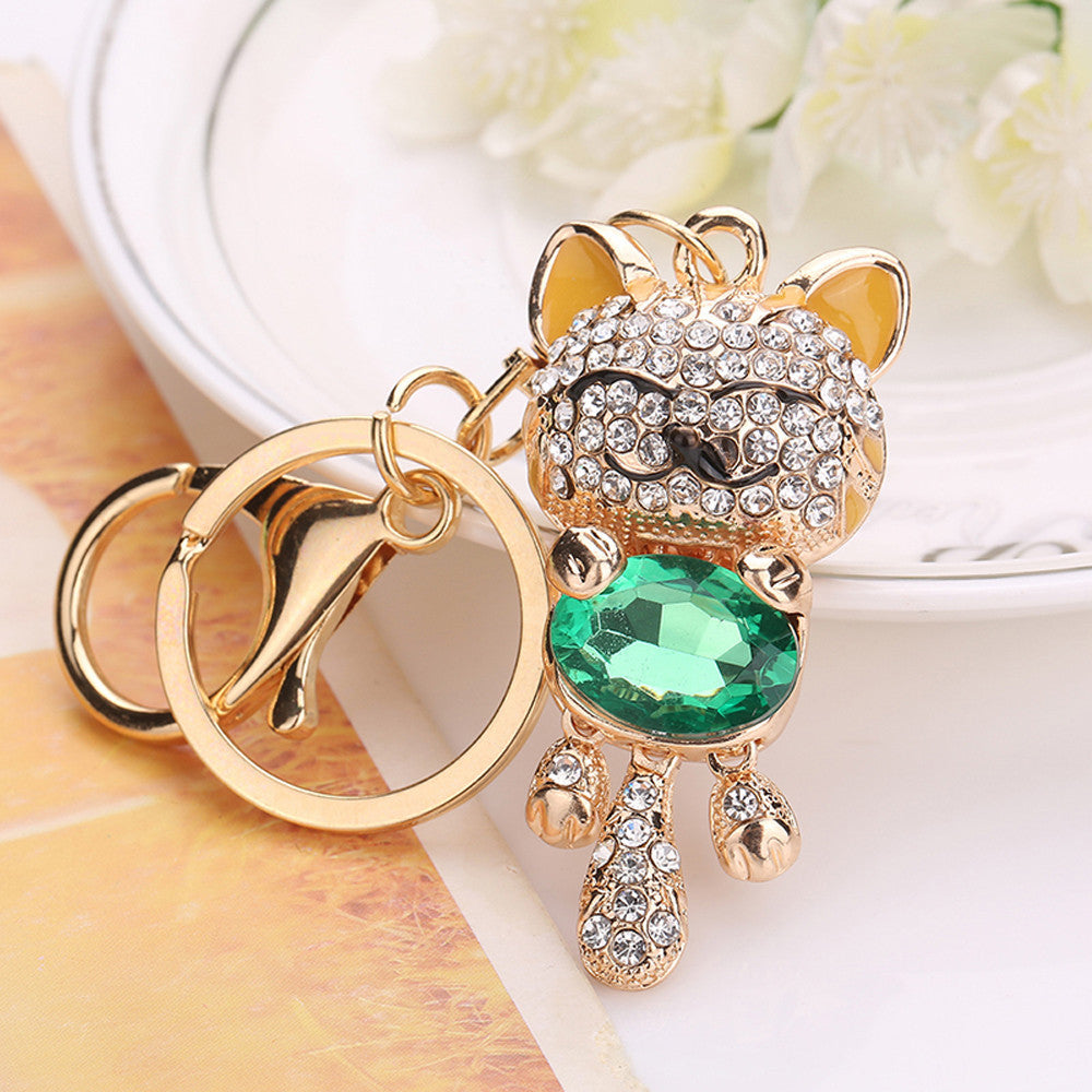 Loop Key Charm Rhinestone Shop Rhinestone Alloy Cat Sparkling Charm Key – Luggage Factory