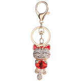 Rhinestone Alloy Cat Sparkling Charm Keychain Bag Handbag   Key Pendant
