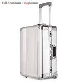 New Design Aluminum Rolling Luggage Bag Metal Travel Suitcase Trolley Luggage Boarding Cabin Case