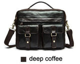 Otherchic Fashion Genuine Leather Men Briefcase Men'S Messenger Bags 14" Laptop Business Shoulder