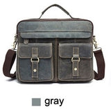 Otherchic Fashion Genuine Leather Men Briefcase Men'S Messenger Bags 14" Laptop Business Shoulder