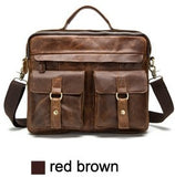 Otherchic Fashion Genuine Leather Men Briefcase Men'S Messenger Bags 14" Laptop Business Shoulder