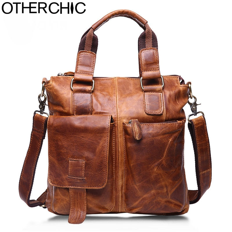 Otherchic Retro Genuine Leather Bags Men Vintage Men'S Messenger Bags Business Shoulder Bag Men