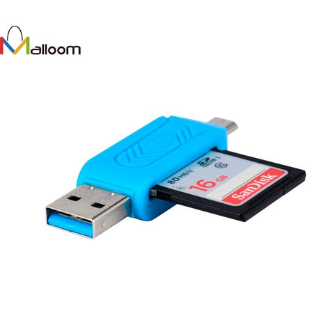 2017 Black And Blue Mini Usb 2.0 +Otg Micro Sd/Sdxc Tf Card Reader Adapter Micro Read Card U