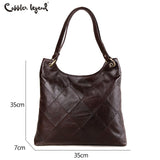 Cobbler Legend Diamond Genuine Leather Luxury Handbags Women Tote Bags Metal Ring Designer Casual