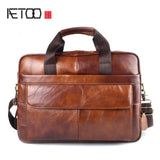 Aetoo Genuine Leather Genuine Leather Laptop Bag Handbags Cowhide Men Crossbody Bag Men'S Travel