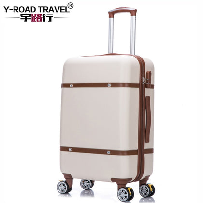 20'24'26' Retro Zipper Spinner Casters With Lock Luggage, Pc Shell Rolling Luggage Bag Trolley Case