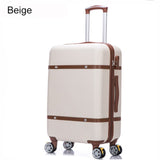 20'24'26' Retro Zipper Spinner Casters With Lock Luggage, Pc Shell Rolling Luggage Bag Trolley Case