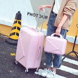 Letrend Women Suitcases Wheel Trolley Rolling Luggage Set Spinner Vintage Password Travel Bag