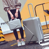 Letrend Women Suitcases Wheel Trolley Rolling Luggage Set Spinner Vintage Password Travel Bag