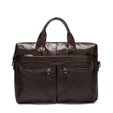 Genuine Leather Vintage Business Briefcase Handbag Men Natural Leather Soft Skin Designer Briefcase