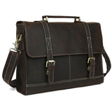Men Brand Briefcase Crazy Horse Genuine Leather Vintage Business Bag Large Leather Briefcase Men