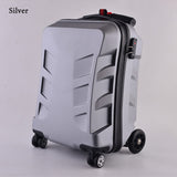 New Designe 21Inch Tsa Lock Scooter Luggage Aluminum Suitcase With Wheels Skateboard Rolling