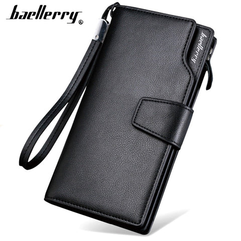 Card Holder Leather Wallet Men Long Design Quality Passport Cover Fashion Casual Mens Purse