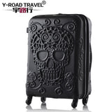 20'24'28' Skull Pattern Rolling Luggage Spinner Travel Suitcase Luggage Women Boarding Box