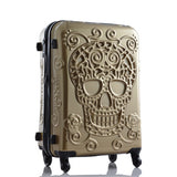 20'24'28' Skull Pattern Rolling Luggage Spinner Travel Suitcase Luggage Women Boarding Box