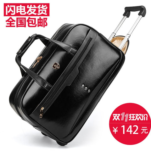 Trolley Bag Trolley Bag Waterproof Travel Bag Handbag Luggage Travel Bag,High Quality Black Pu