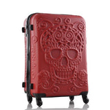 Fashion Skull Pattern Luggage Trolley Bag On Wheels Travel Suitcase Travel Rolling Bag Baggage