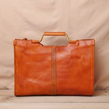 Aetoo Female Bag Rectangular Cross Section Simple Retro Pattern Leather Leather Tanned Leather