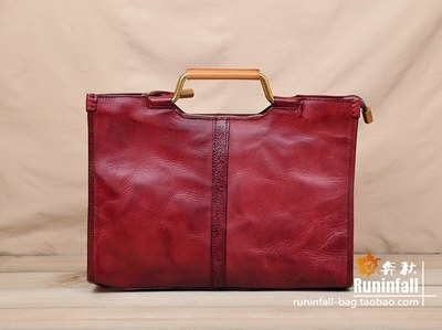 Aetoo Female Bag Rectangular Cross Section Simple Retro Pattern Leather Leather Tanned Leather